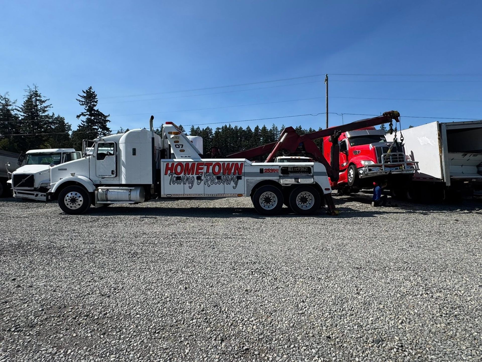 Kenworth wrecker at the recovery yard